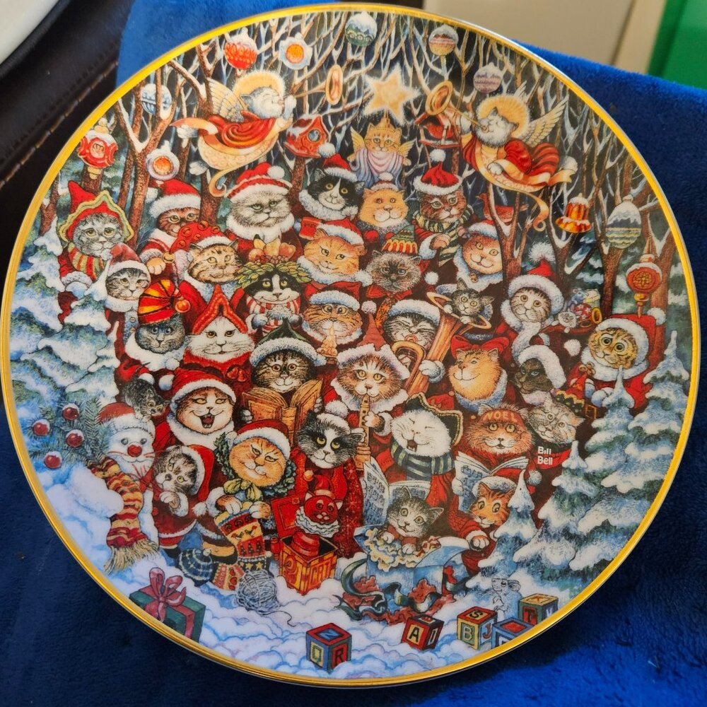 santa claws by bill bell collector plate franklin mint limited edition vintage